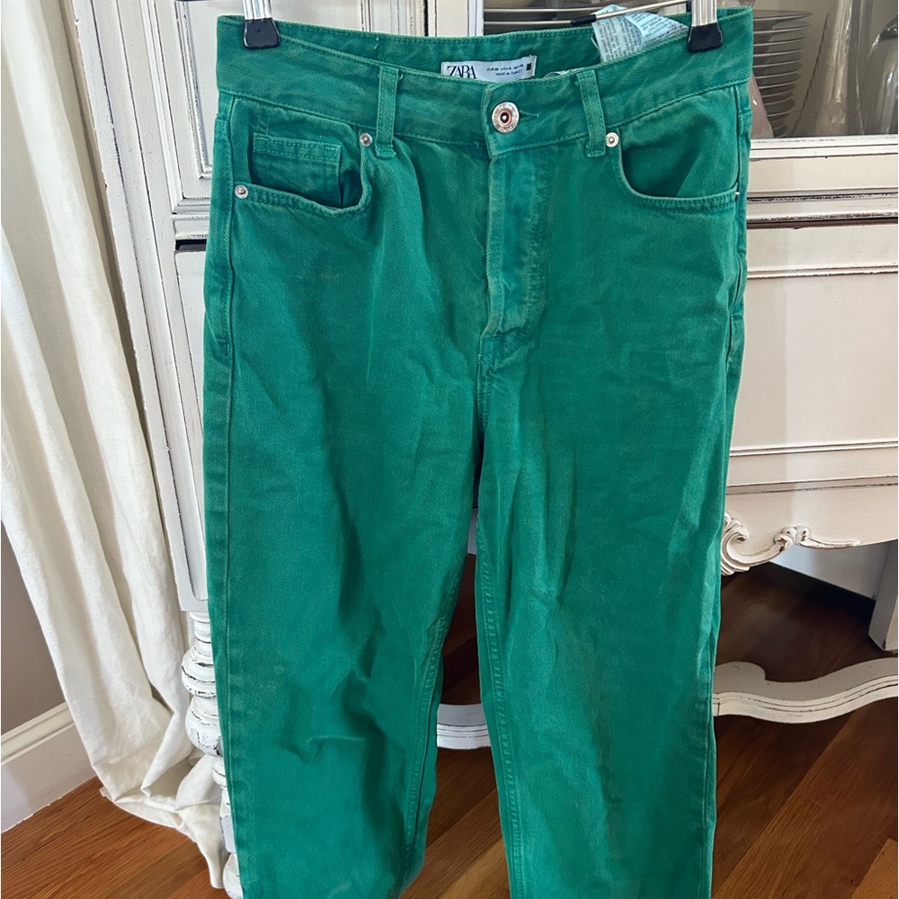 Zara Kelly green jeans size 4